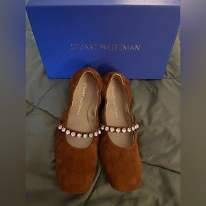 NEW IN BOX Stuart Weitzman Goldie Rhinestone Crystal Ballet Flats